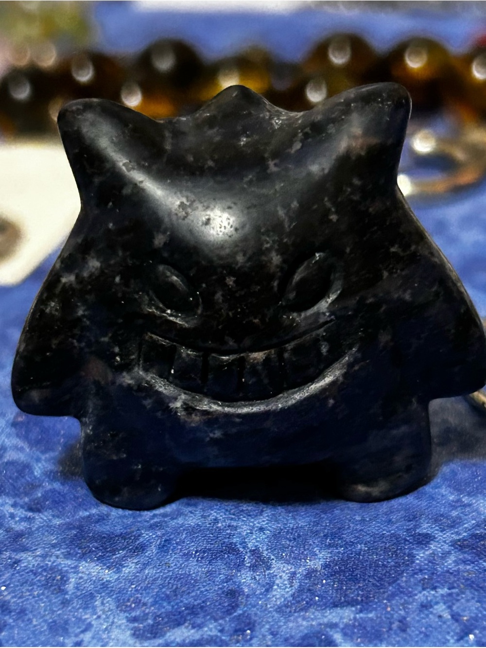 Lapis Gengar Carved Stone Figurine